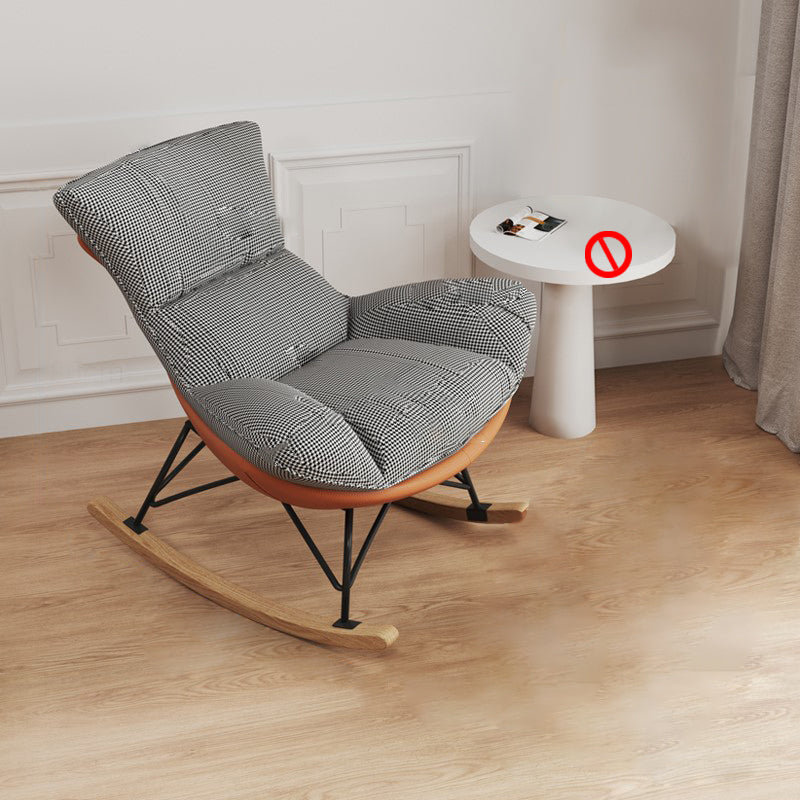 Modern Cushions Rocker Chair Metal Frame Dirt Resistant Spindle Rocker Chair