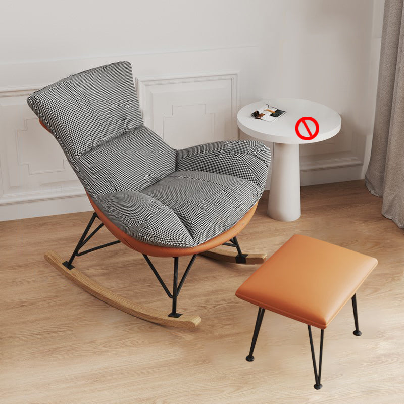 Modern Cushions Rocker Chair Metal Frame Dirt Resistant Spindle Rocker Chair