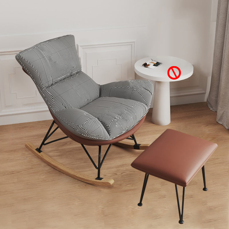 Modern Cushions Rocker Chair Metal Frame Dirt Resistant Spindle Rocker Chair