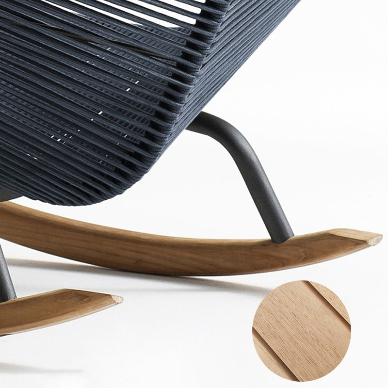 Traditional Rocking Chair Teak Frame Wing Chair Back Indoor Rocking Chair