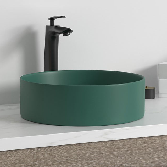 Modern Bathroom Sink Porcelain Round Wash Stand (Faucet Not Included )