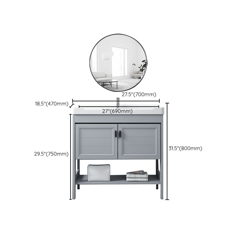 Modern Console Sink Porcelain Rectangular with Right Basin and Faucet Trough Sink