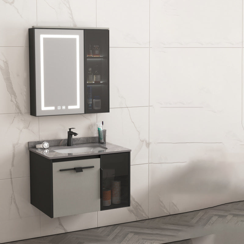 Contemporary Square Sink Cabinet Mirror Cabinet Bathroom Wall Mount Vanity Cabinet