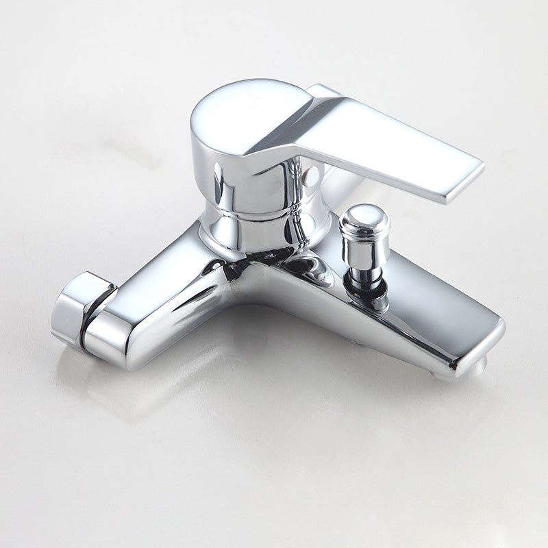 Modern Silver Faucet Copper with 1-Handles 2-Hole Bathroom Faucet