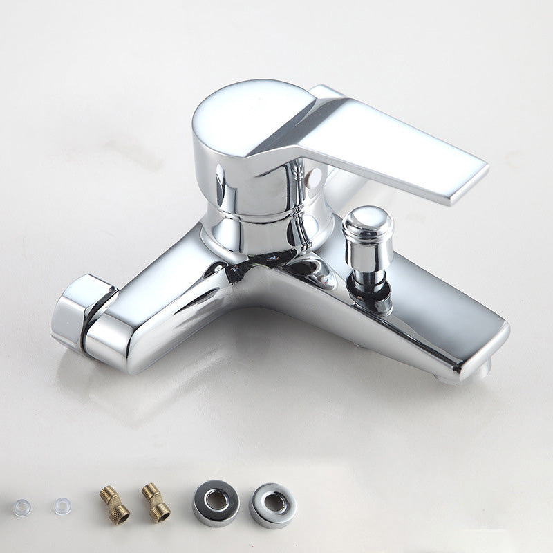 Modern Silver Faucet Copper with 1-Handles 2-Hole Bathroom Faucet