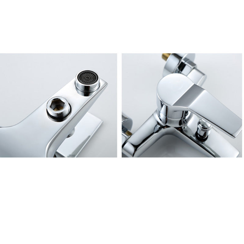 Modern Silver Faucet Copper with 1-Handles 2-Hole Bathroom Faucet