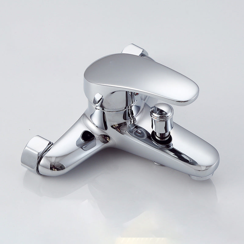 Modern Silver Faucet Copper with 1-Handles 2-Hole Bathroom Faucet