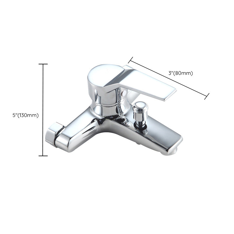 Modern Silver Faucet Copper with 1-Handles 2-Hole Bathroom Faucet