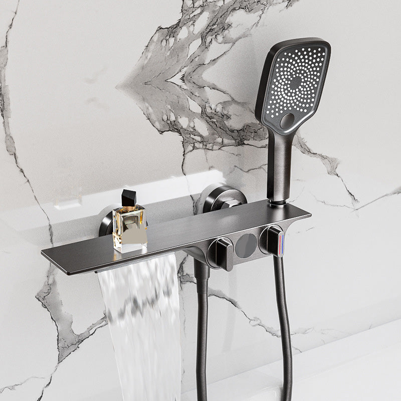 Modern Wall Mounted Faucet 2-Handle and 2-Hole Bath Faucet Trim