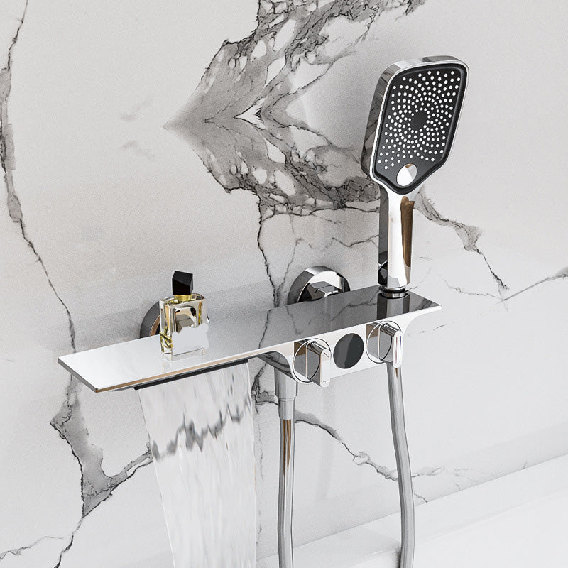 Modern Wall Mounted Faucet 2-Handle and 2-Hole Bath Faucet Trim