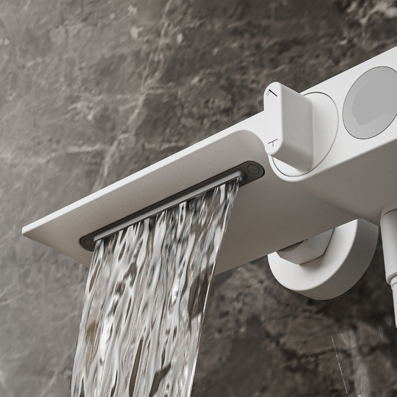 Modern Wall Mounted Faucet 2-Handle and 2-Hole Bath Faucet Trim