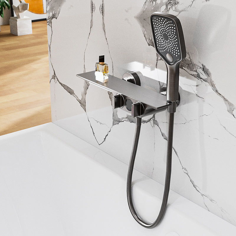 Modern Wall Mounted Faucet 2-Handle and 2-Hole Bath Faucet Trim