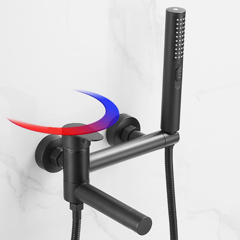Modern Tub Spout Trim One Handle Wall Mount Tub Faucet with Handshower