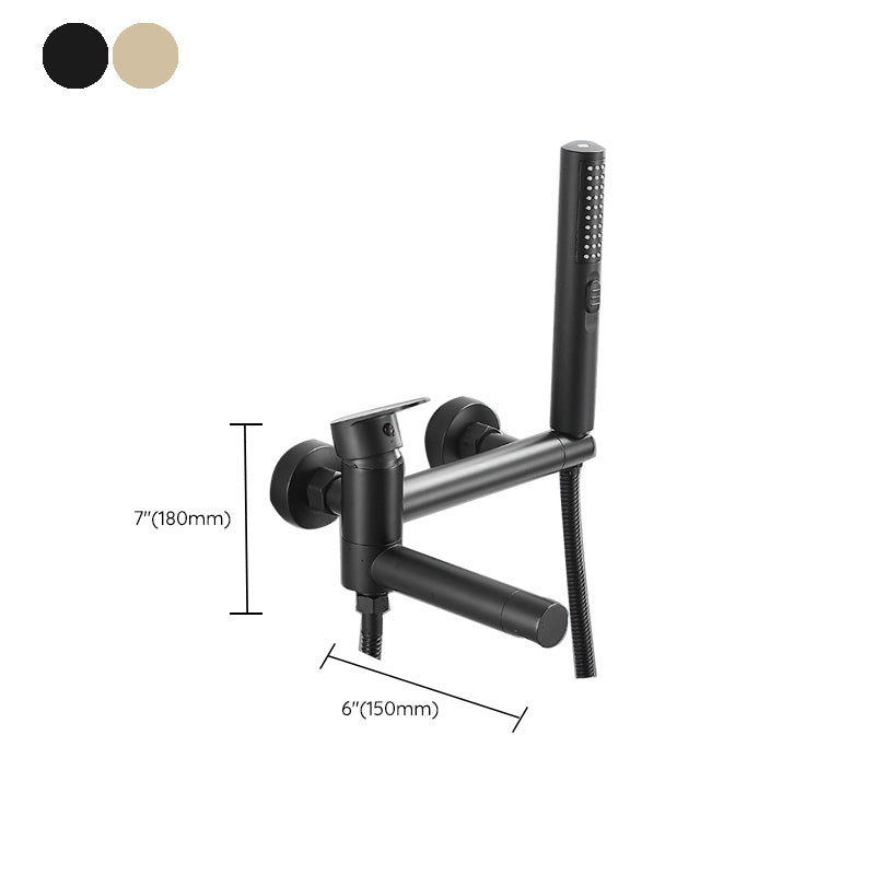 Modern Tub Spout Trim One Handle Wall Mount Tub Faucet with Handshower