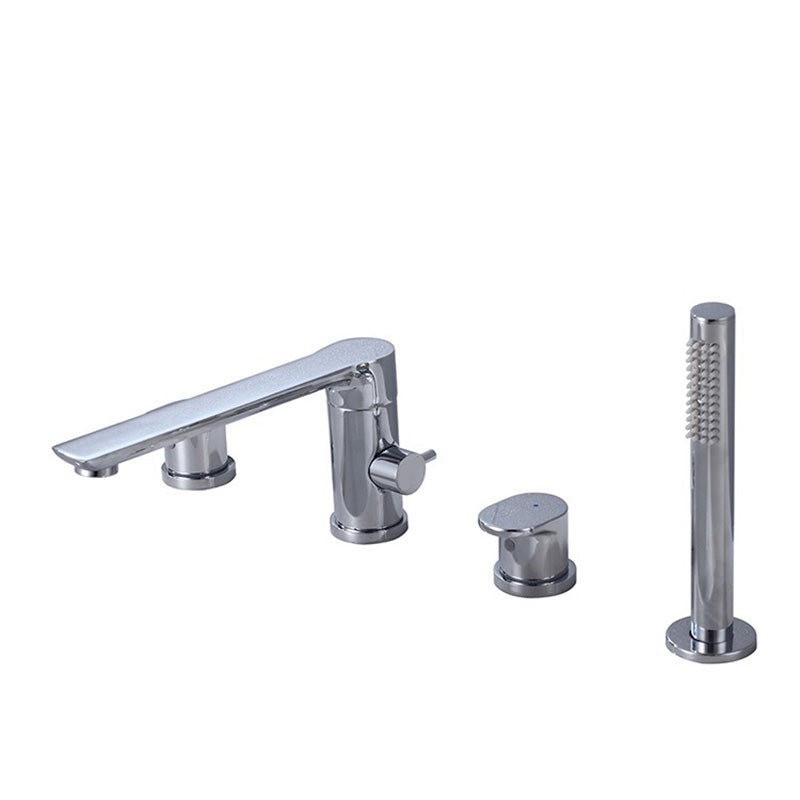 Modern Bathtub Faucet Deck Mounted Roman Tub Faucet Trim with Handshower