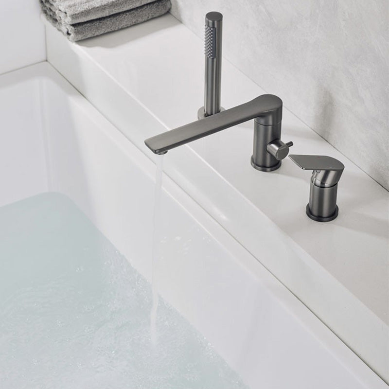 Modern Bathtub Faucet Deck Mounted Roman Tub Faucet Trim with Handshower