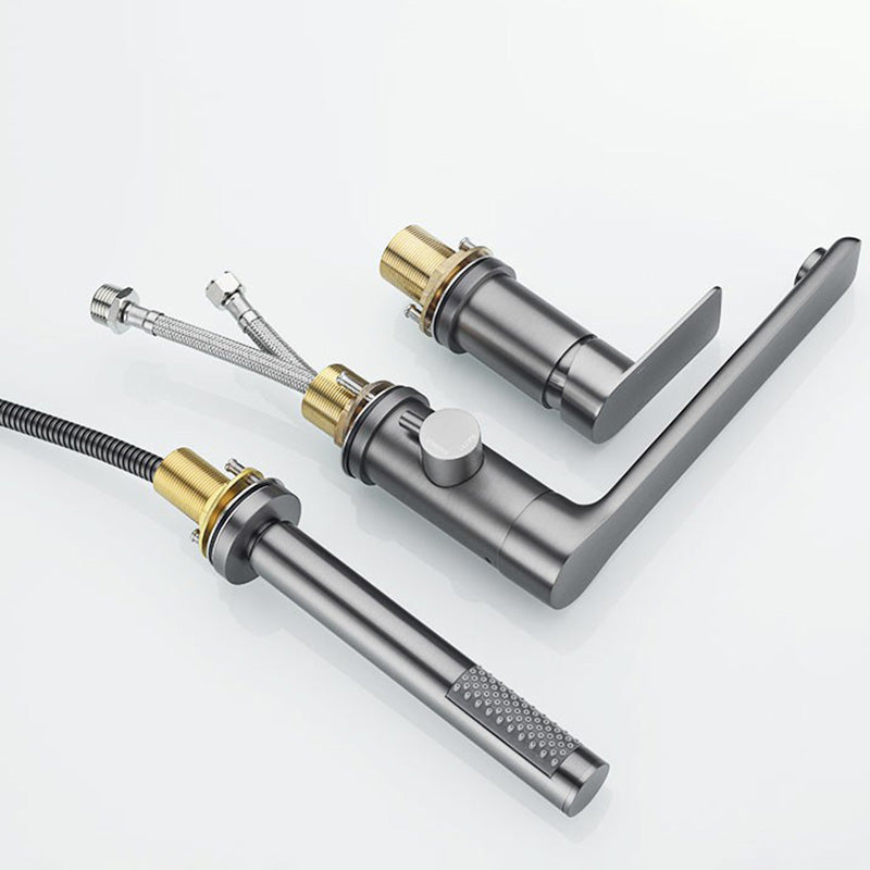 Modern Bathtub Faucet Deck Mounted Roman Tub Faucet Trim with Handshower