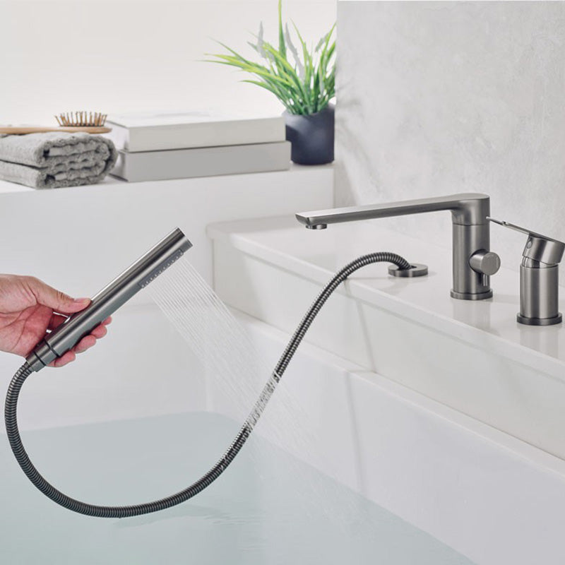 Modern Bathtub Faucet Deck Mounted Roman Tub Faucet Trim with Handshower