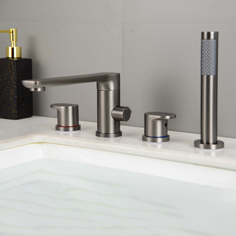 Modern Bathtub Faucet Deck Mounted Roman Tub Faucet Trim with Handshower