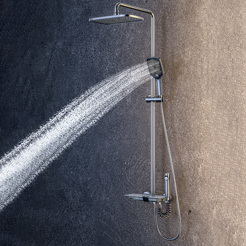Modern Brass Shower System Wall Mounted Shower Set with Handheld Shower Head
