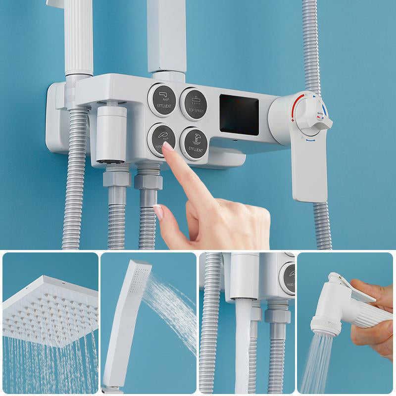 Modern Shower System Wall Mounted Rectangle Shower System with Hand Shower