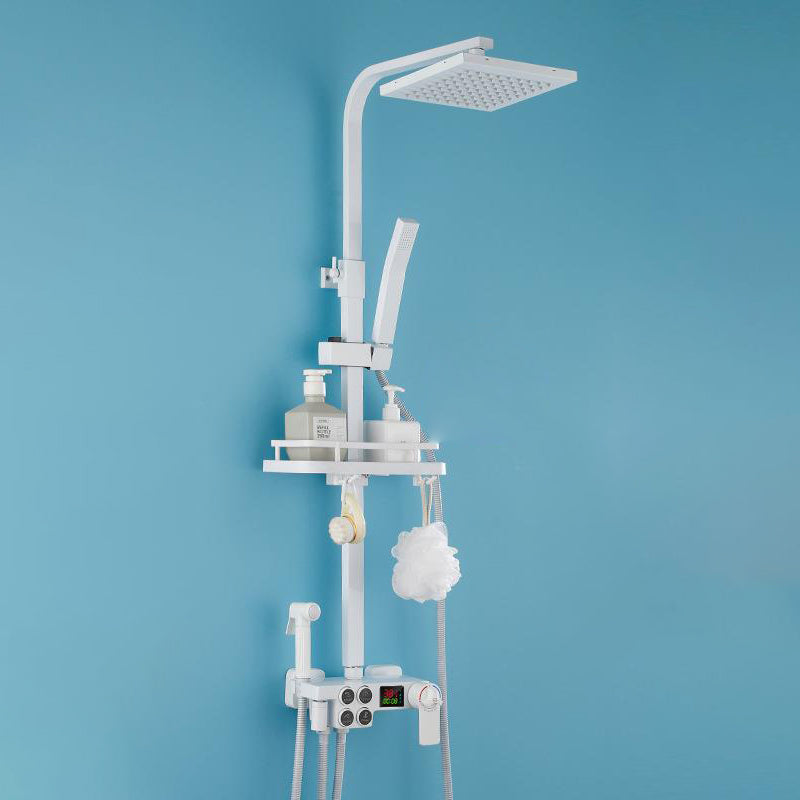 Modern Shower System Wall Mounted Rectangle Shower System with Hand Shower