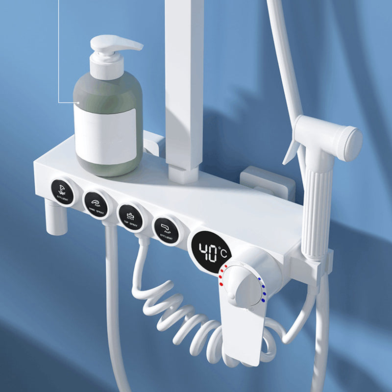 Modern Shower System Wall Mounted Rectangle Shower System with Hand Shower