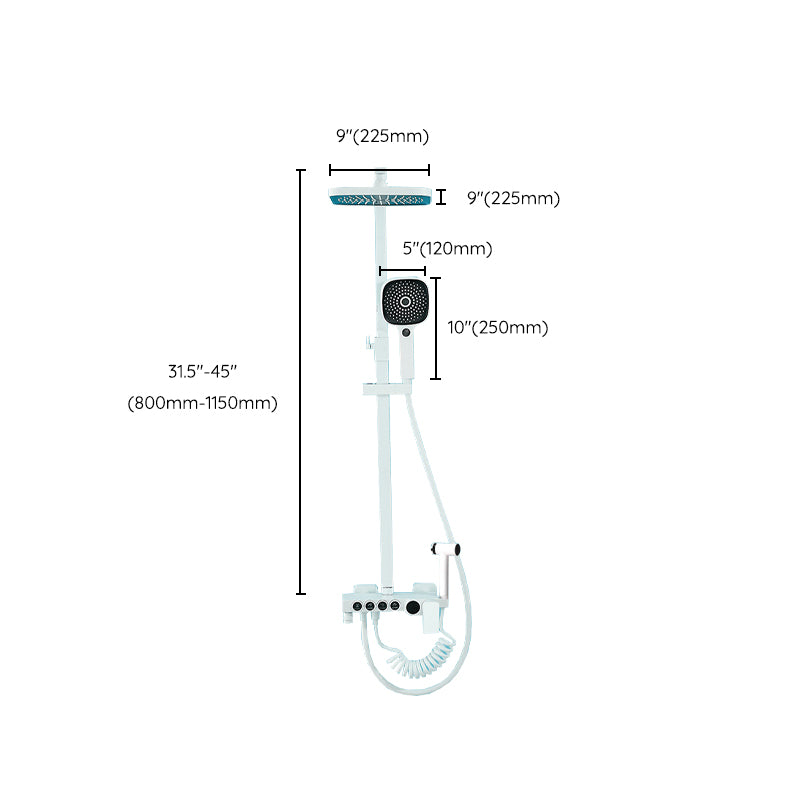 Modern Shower System Wall Mounted Rectangle Shower System with Hand Shower