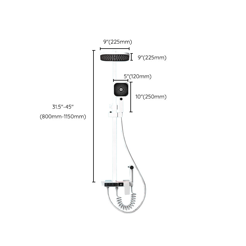 Modern Shower System Wall Mounted Rectangle Shower System with Hand Shower