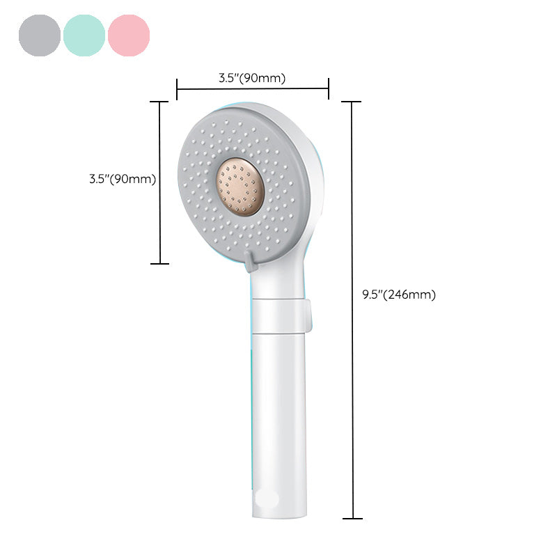 Contemporary Shower Head Solid Color Round Plastic Handheld Shower Head