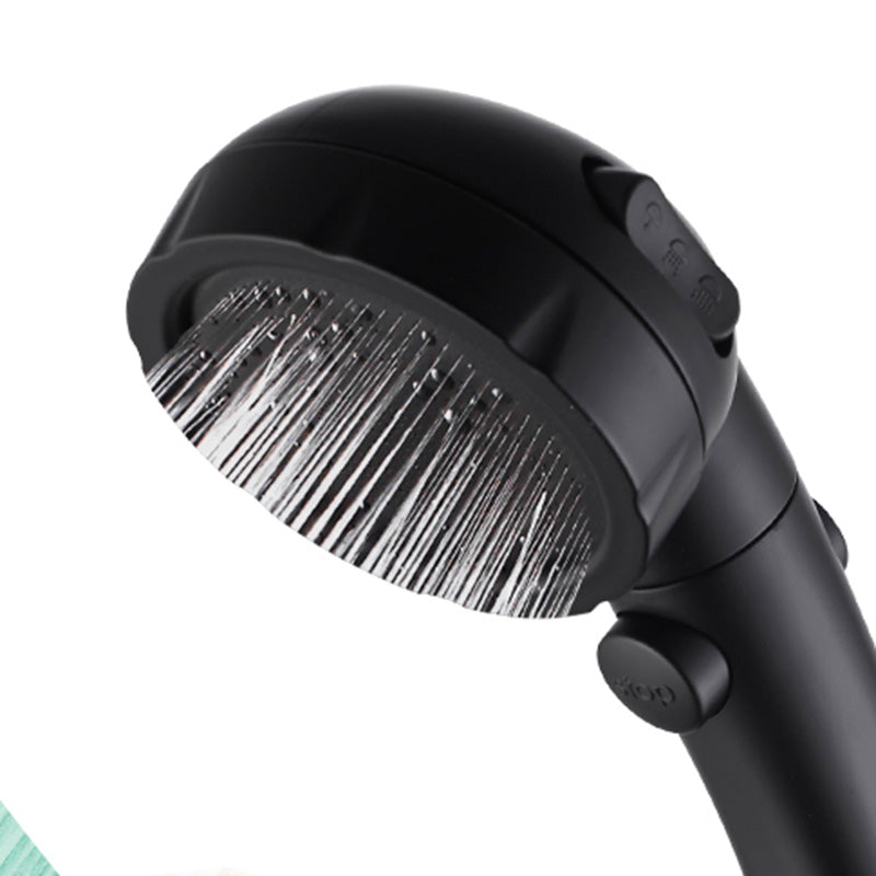 Contemporary Shower Head Round Handheld Shower Head Combo in Black