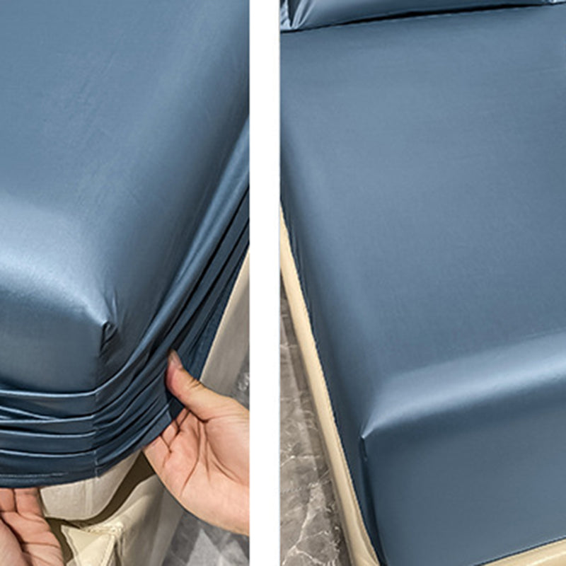 Solid Color Fitted Sheet Long Staple Cotton Bed Sheet Breathable Sheet