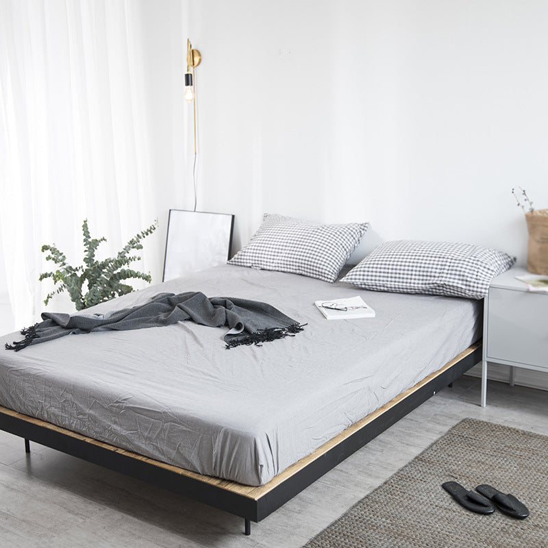 Cotton Sheet Standard Deep Pocket Bed Sheet Plain Weave Fitted Sheet