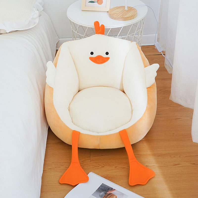 Contemporary Pouf Ottoman Velvet Upholstered Tear Resistant Animal Shape Ottoman