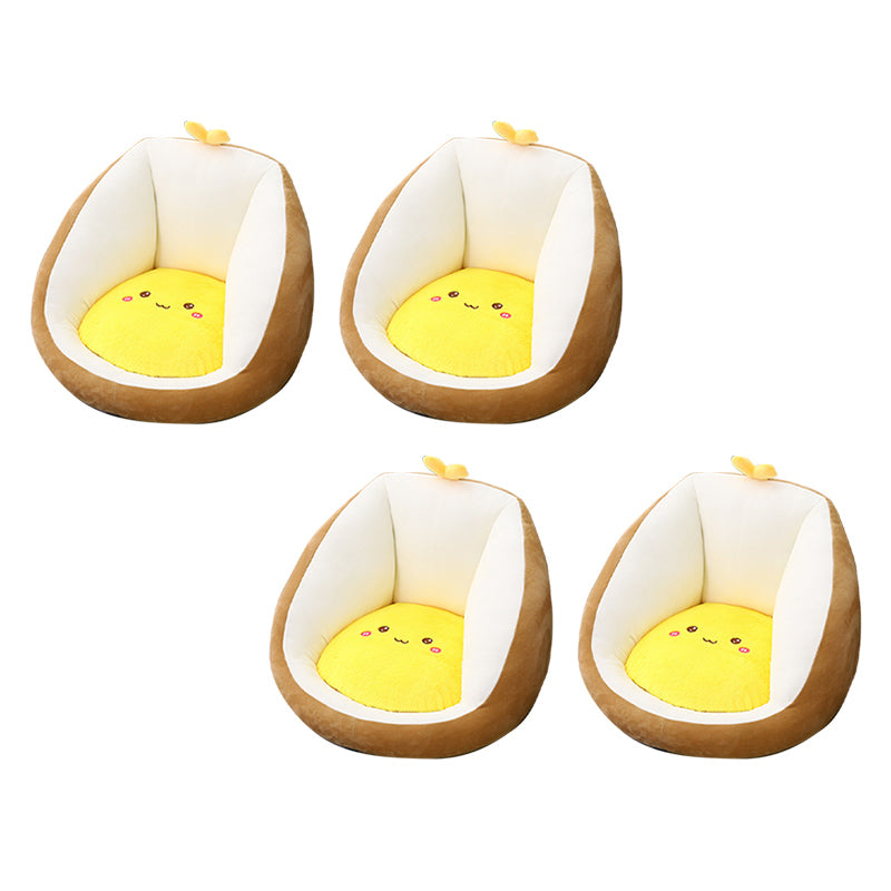 Contemporary Pouf Ottoman Velvet Upholstered Tear Resistant Animal Shape Ottoman