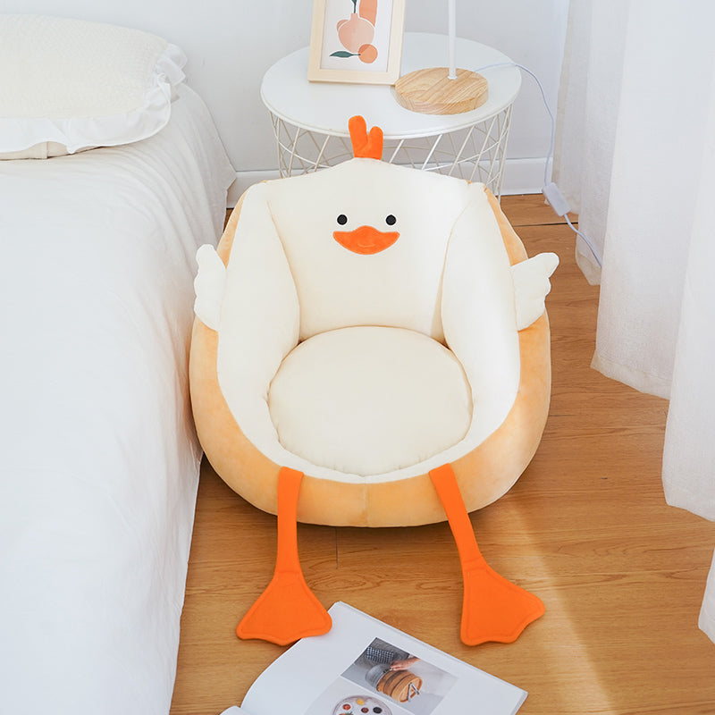 Contemporary Pouf Ottoman Velvet Upholstered Tear Resistant Animal Shape Ottoman