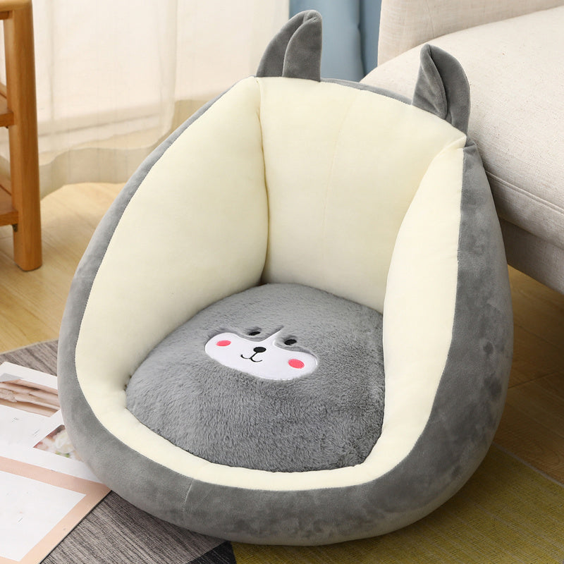 Contemporary Pouf Ottoman Velvet Upholstered Tear Resistant Animal Shape Ottoman
