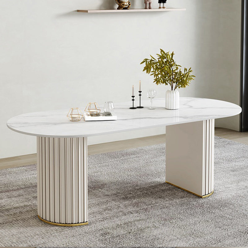 Contemporary Sintered Stone Dining Table Oval Dining Table for Home Use