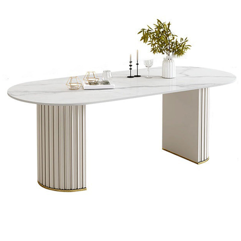 Contemporary Sintered Stone Dining Table Oval Dining Table for Home Use