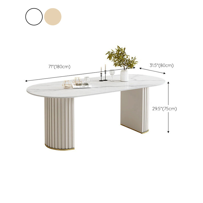 Contemporary Sintered Stone Dining Table Oval Dining Table for Home Use