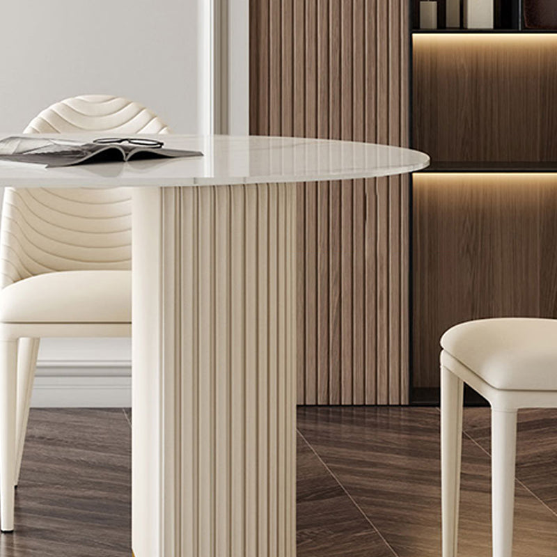 Double Pedestal Dining Room Table Modern Stone Table for Kitchen