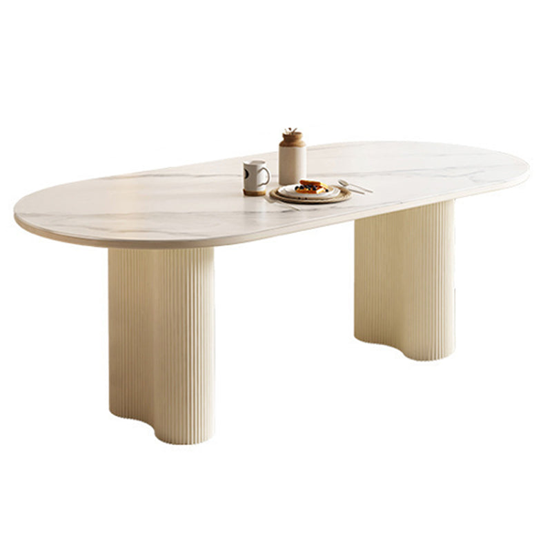 Contemporary Sintered Stone Dining Table Oval Dinner Room Table