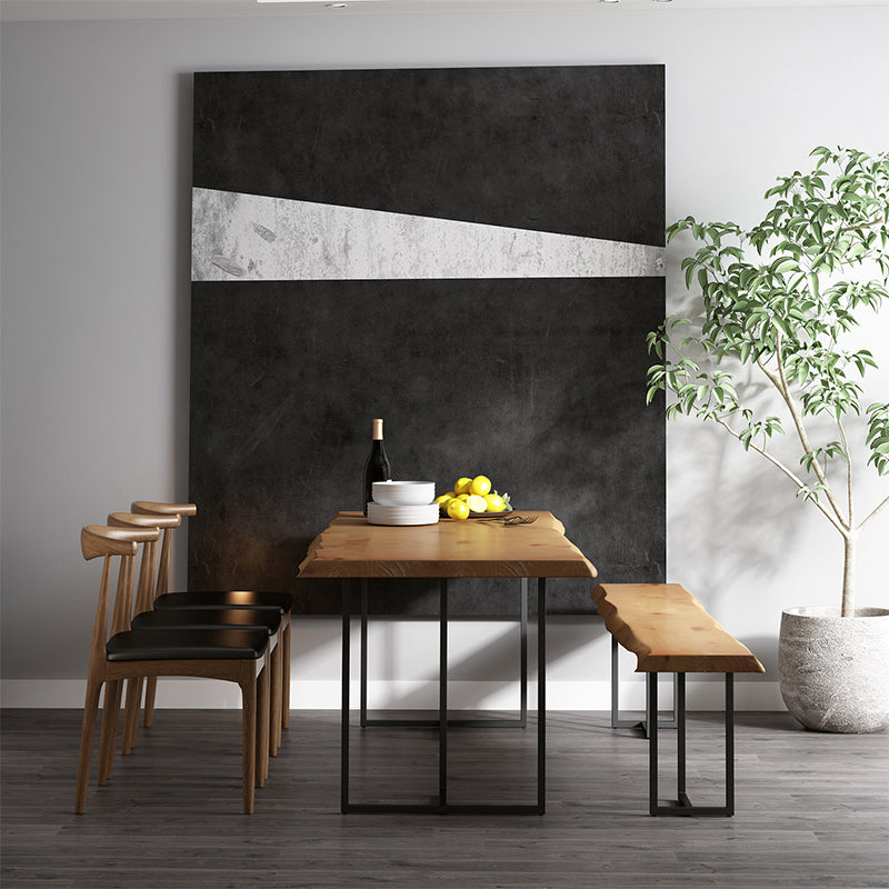 Modern Double Pedestal Dining Table Wood Table for Living Room