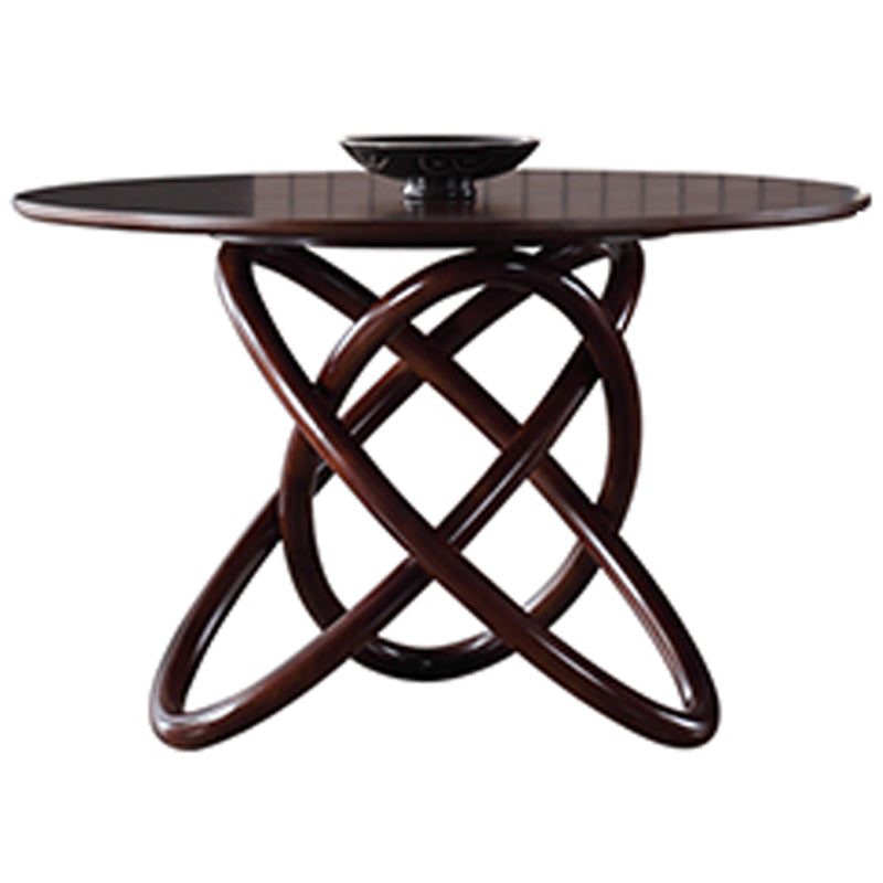 Contemporary Solid Wood Dining Table Round Pedestal Base Dining Table for Home