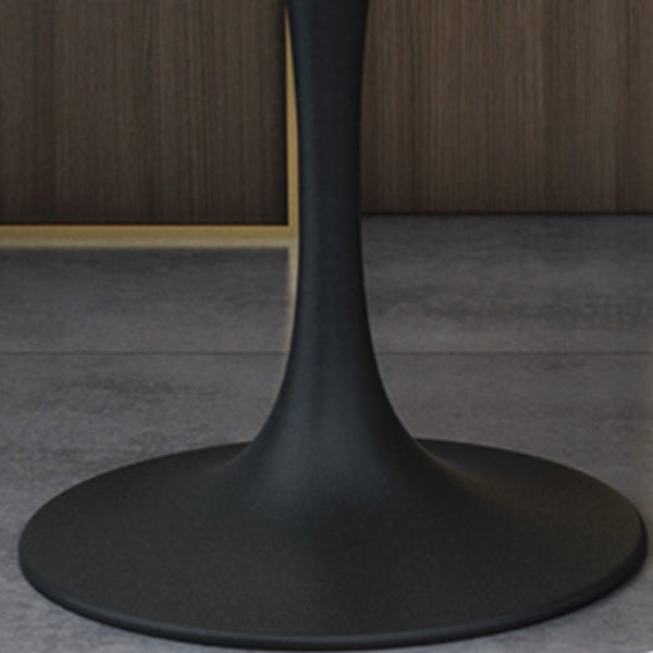 Round Black Base Dining Table Modern Stone Table for Kitchen