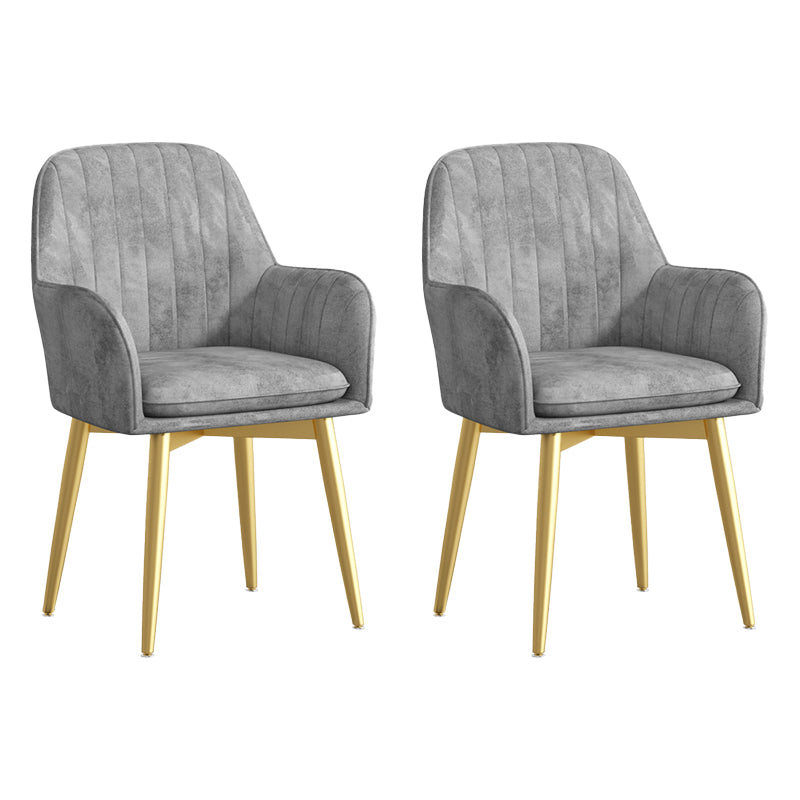 Glam Upholstered Arm Chair Velvet Parsons Dining Chair for Dining Room