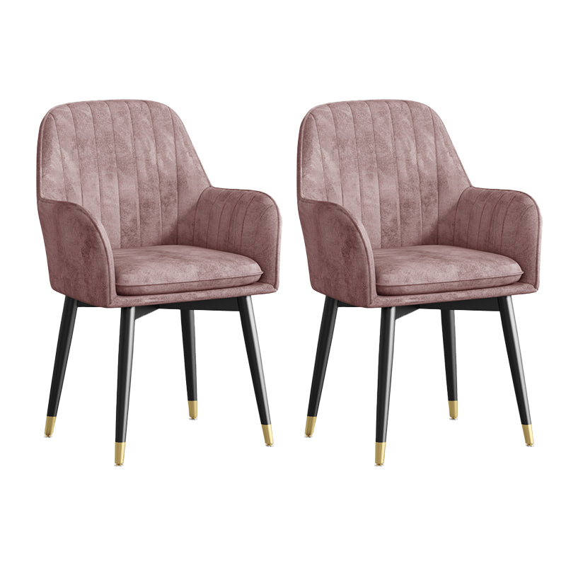 Glam Upholstered Arm Chair Velvet Parsons Dining Chair for Dining Room