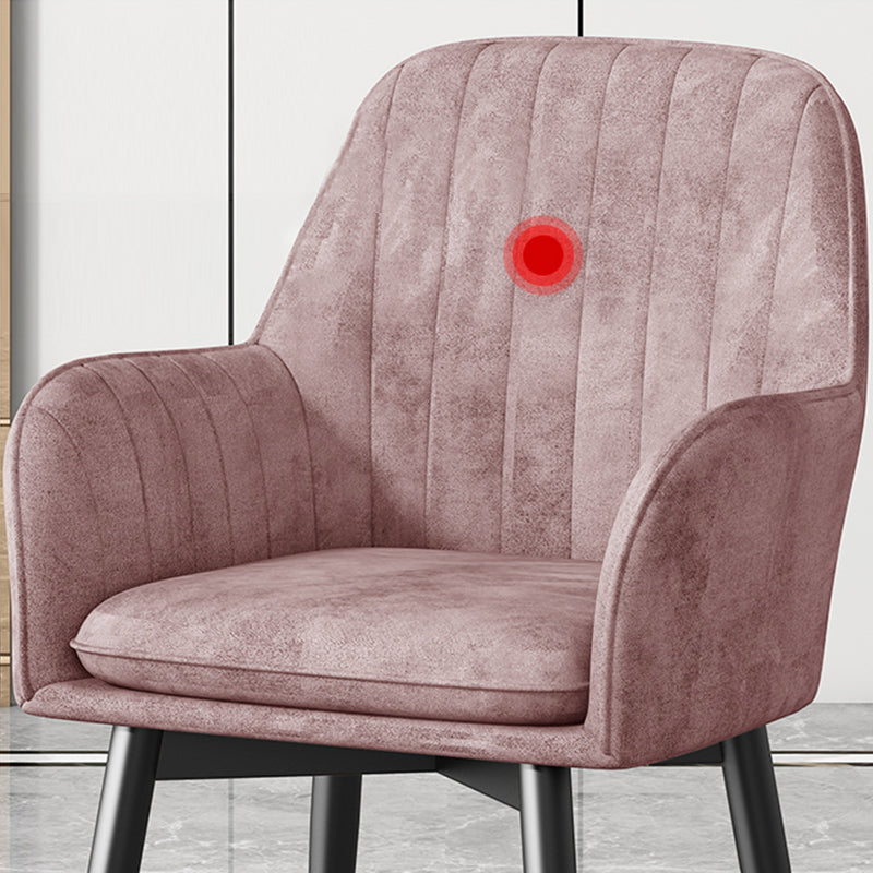 Glam Upholstered Arm Chair Velvet Parsons Dining Chair for Dining Room