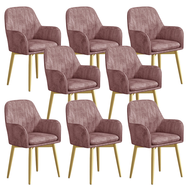 Glam Upholstered Arm Chair Velvet Parsons Dining Chair for Dining Room