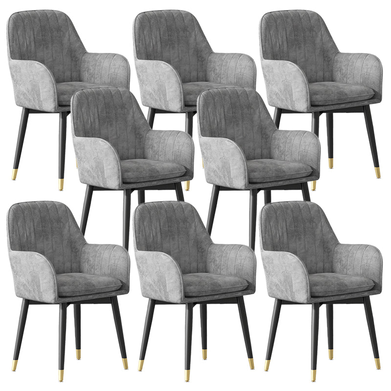 Glam Upholstered Arm Chair Velvet Parsons Dining Chair for Dining Room